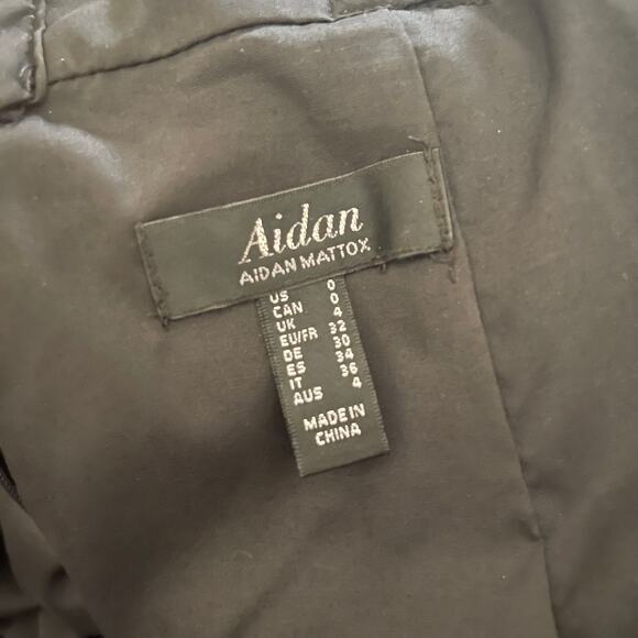 Aidan by Aidan Mattox Crepe Crochet Lace Gown Womens 0 Black Cutout Maxi Dress - Picture 5 of 12